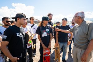 Deporte urbano con rostro humano